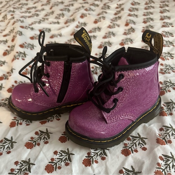 Baby/Toddler size 4 Dr. Martins Purple Glitter Boots - Picture 2 of 4